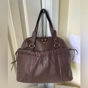Furla Brown Leather Shoulder Bag EUC